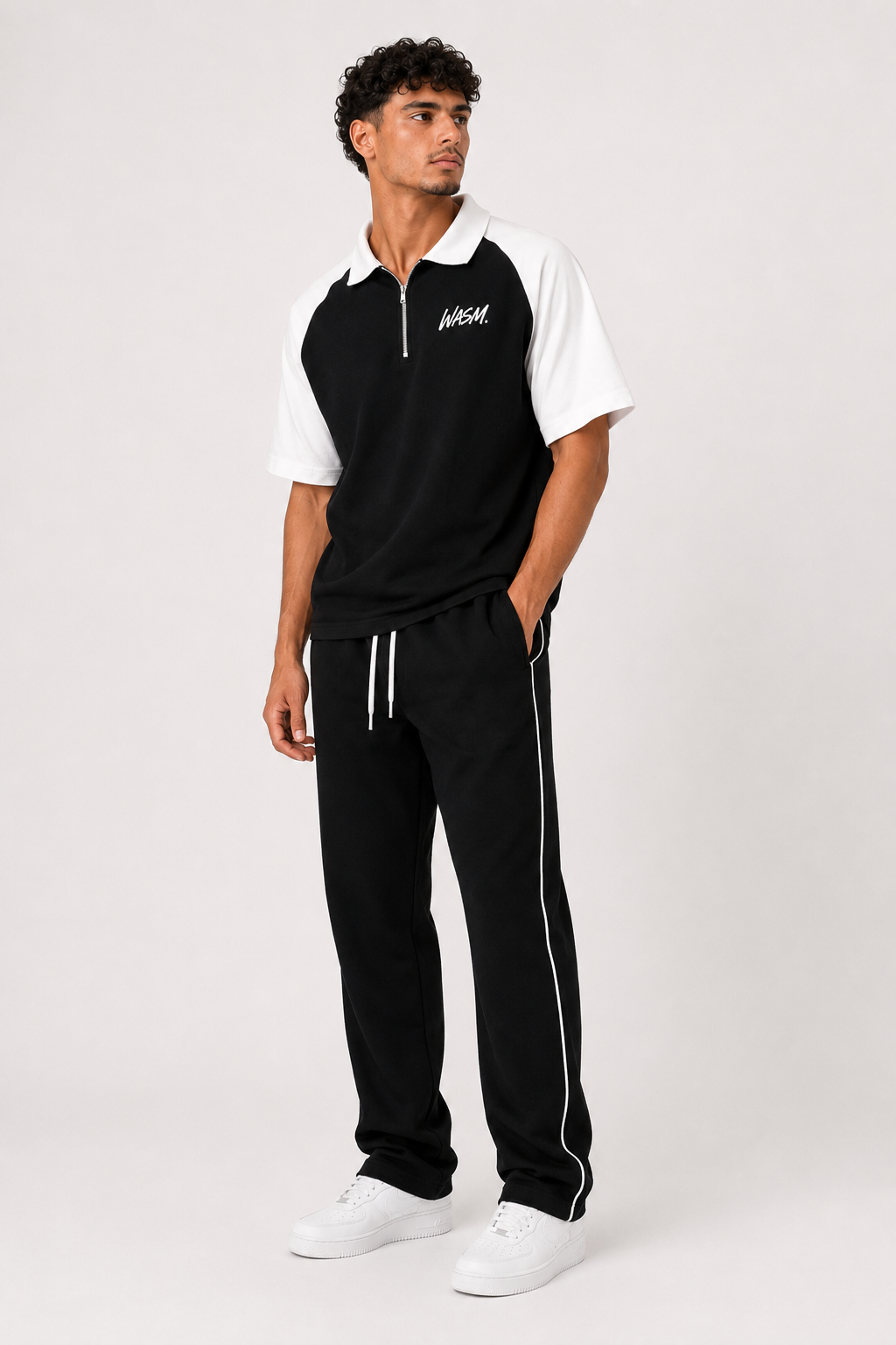 Ensemble WASM. Signature — Polo Zippé & Pantalon Oversize